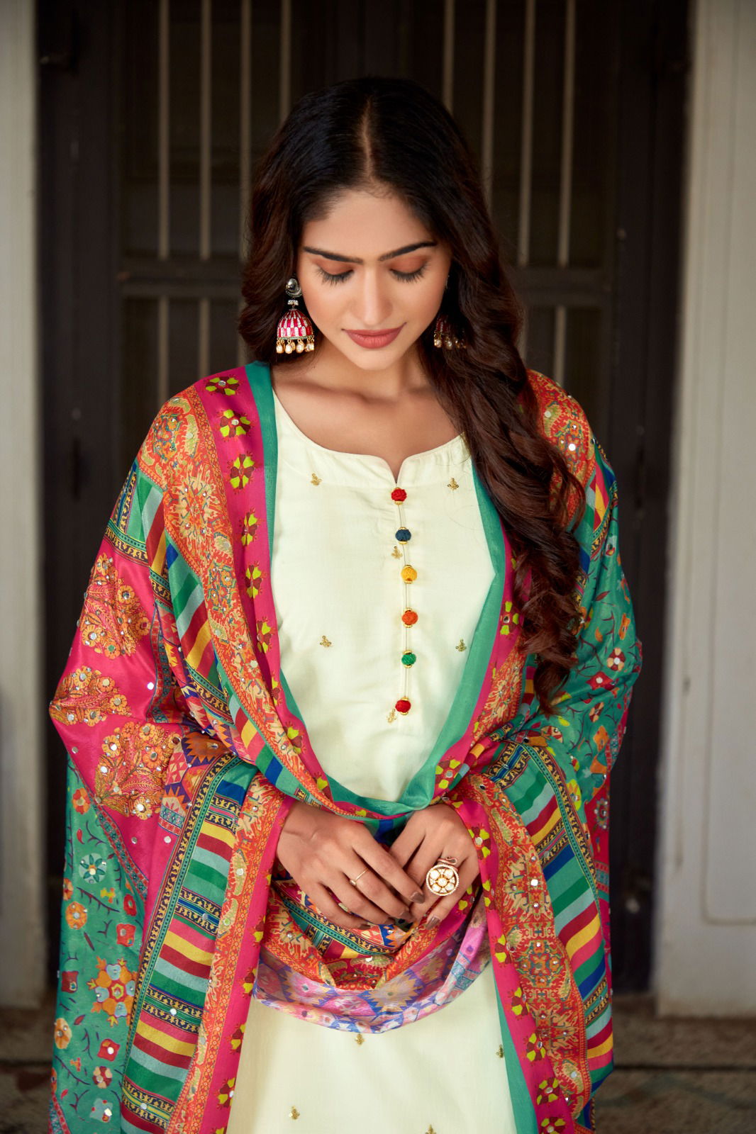 Gorgeous Riwaz Size Set Chinon Embroidery Kurti With Bottom Dupatta Wholesale Price In Surat
